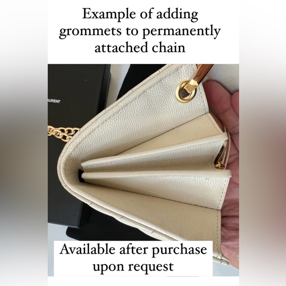 YSL blush pink envelope flap wallet on chain - Picture 13 of 13